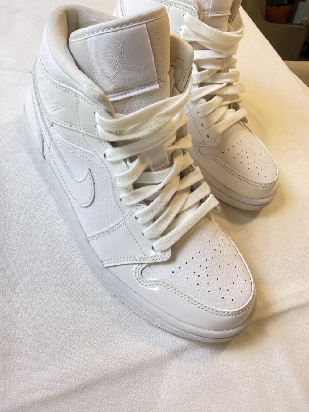 Nike Air Jordan 1 Mid triple white sneakers women’s size 7.5